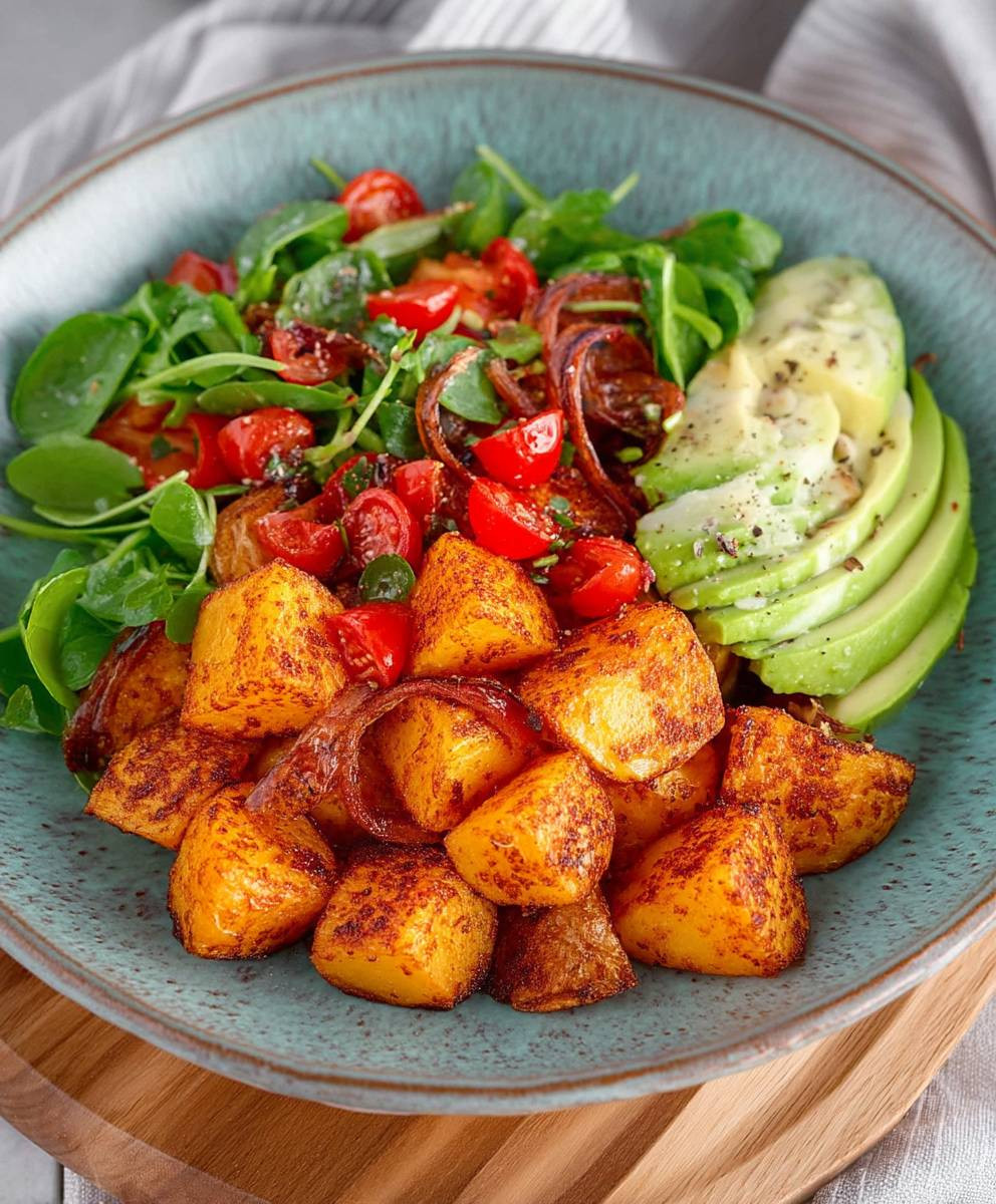 Knusprige Ofenkartoffeln Salat Bowl