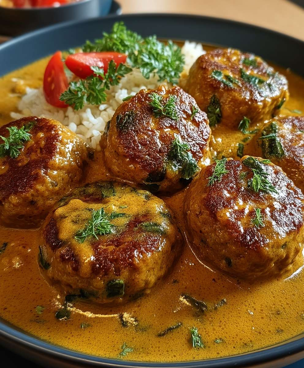 Linsenbällchen Currysauce