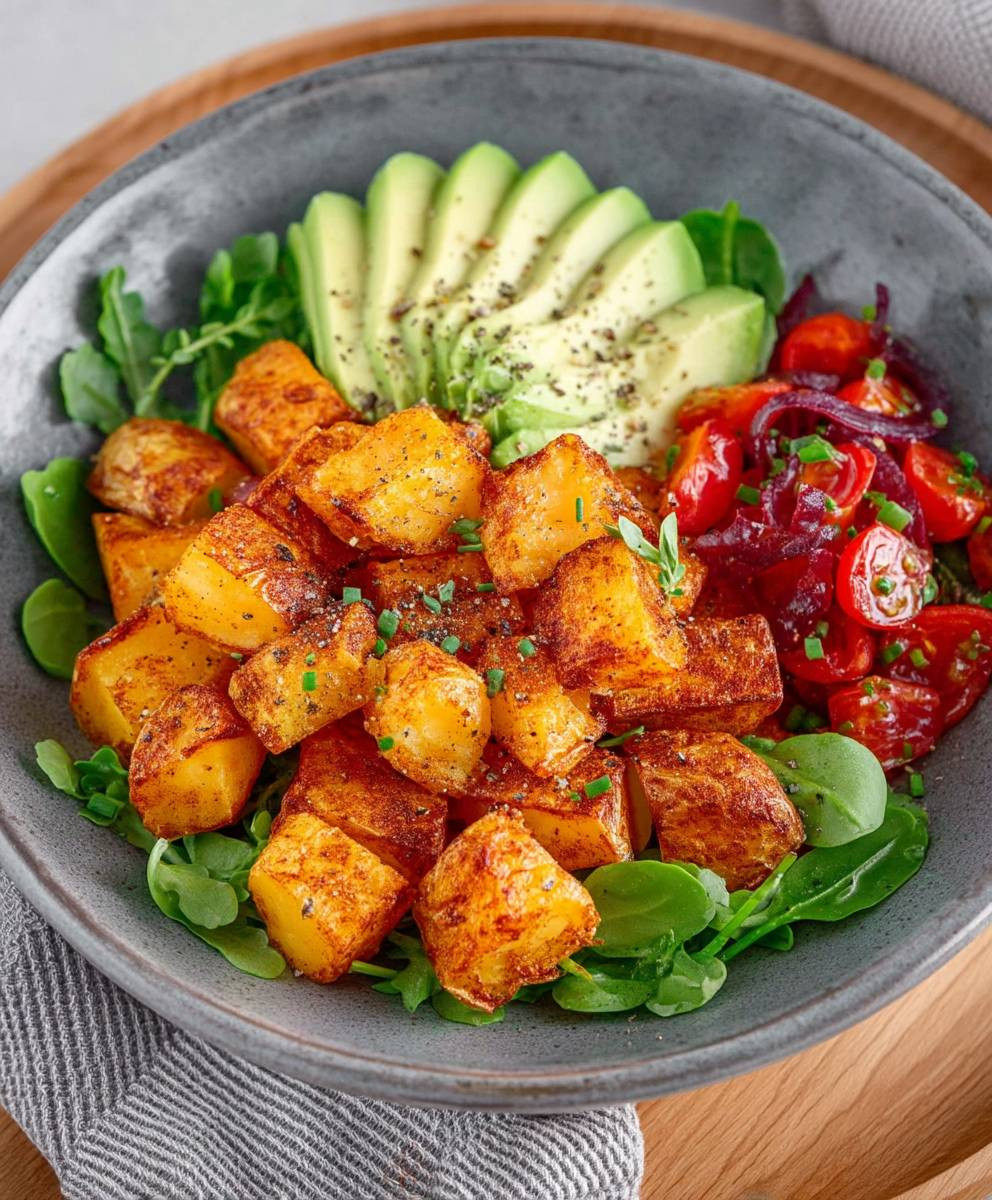 Knusprige Ofenkartoffeln Salat Bowl