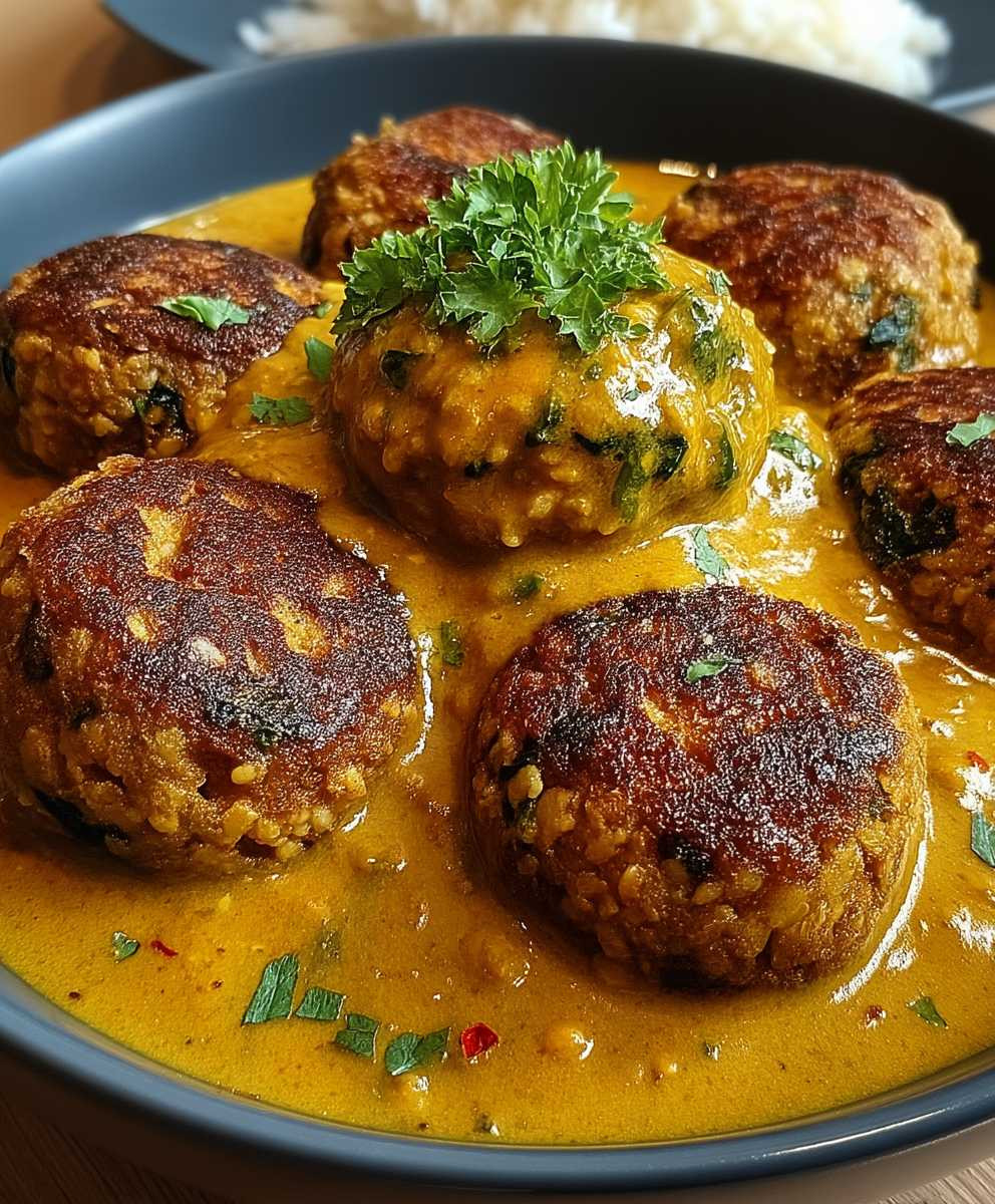 Linsenbällchen Currysauce