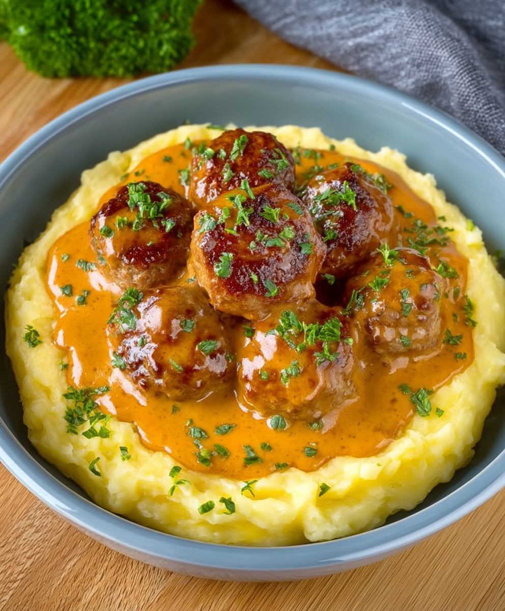 Hackbällchen cremige Sauce