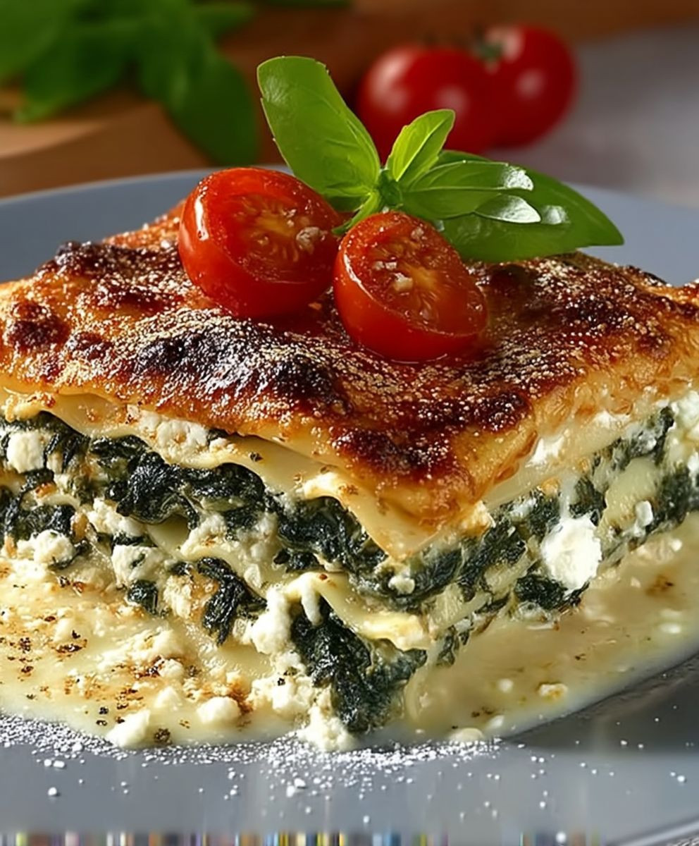 Spinat Lasagne mit Feta