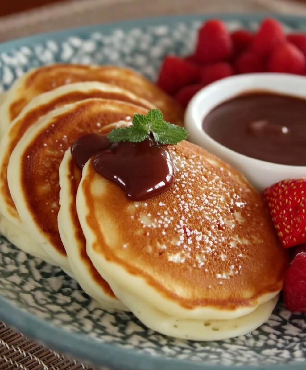 Goldene fluffige Pfannkuchen