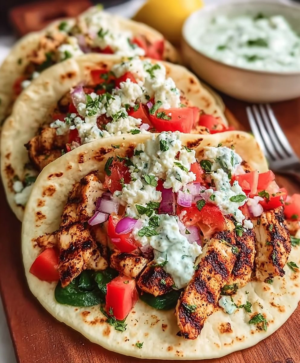 Mediterrane Hähnchen Tacos