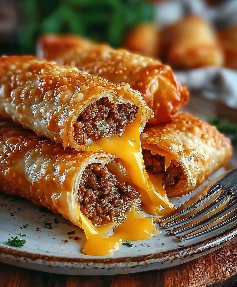 Cheeseburger Frühlingsrollen selber machen