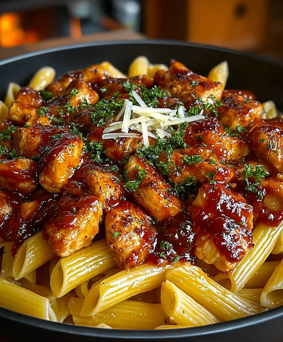 Honig BBQ Hähnchen Penne