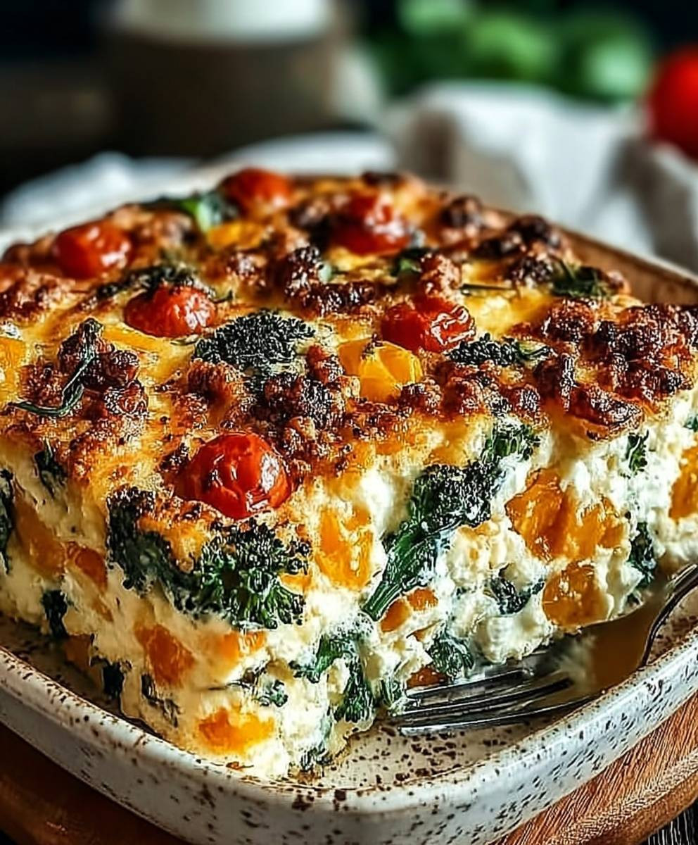 Hüttenkäse Gemüse Auflauf