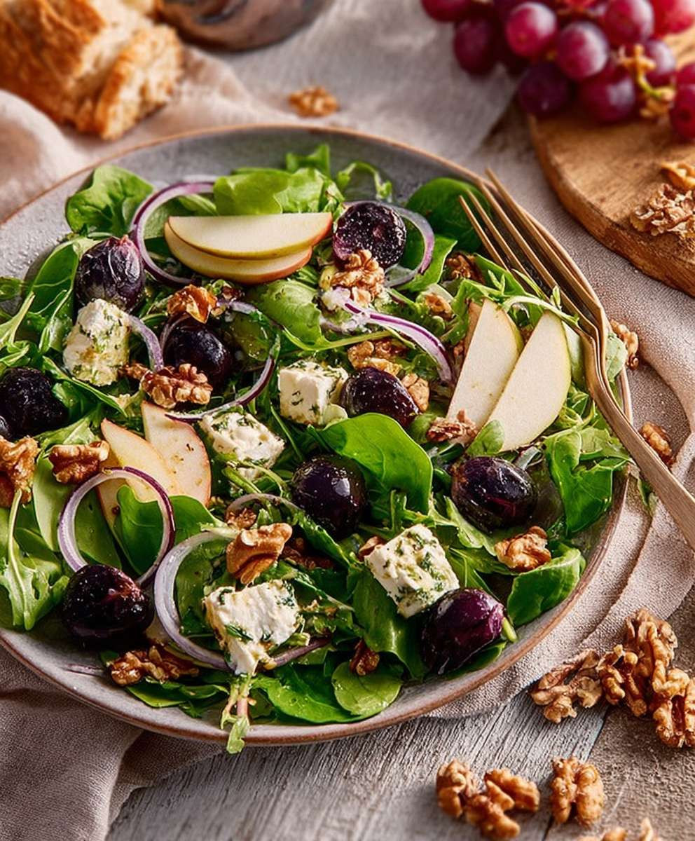Herbstsalat mit Birnen und Nüssen