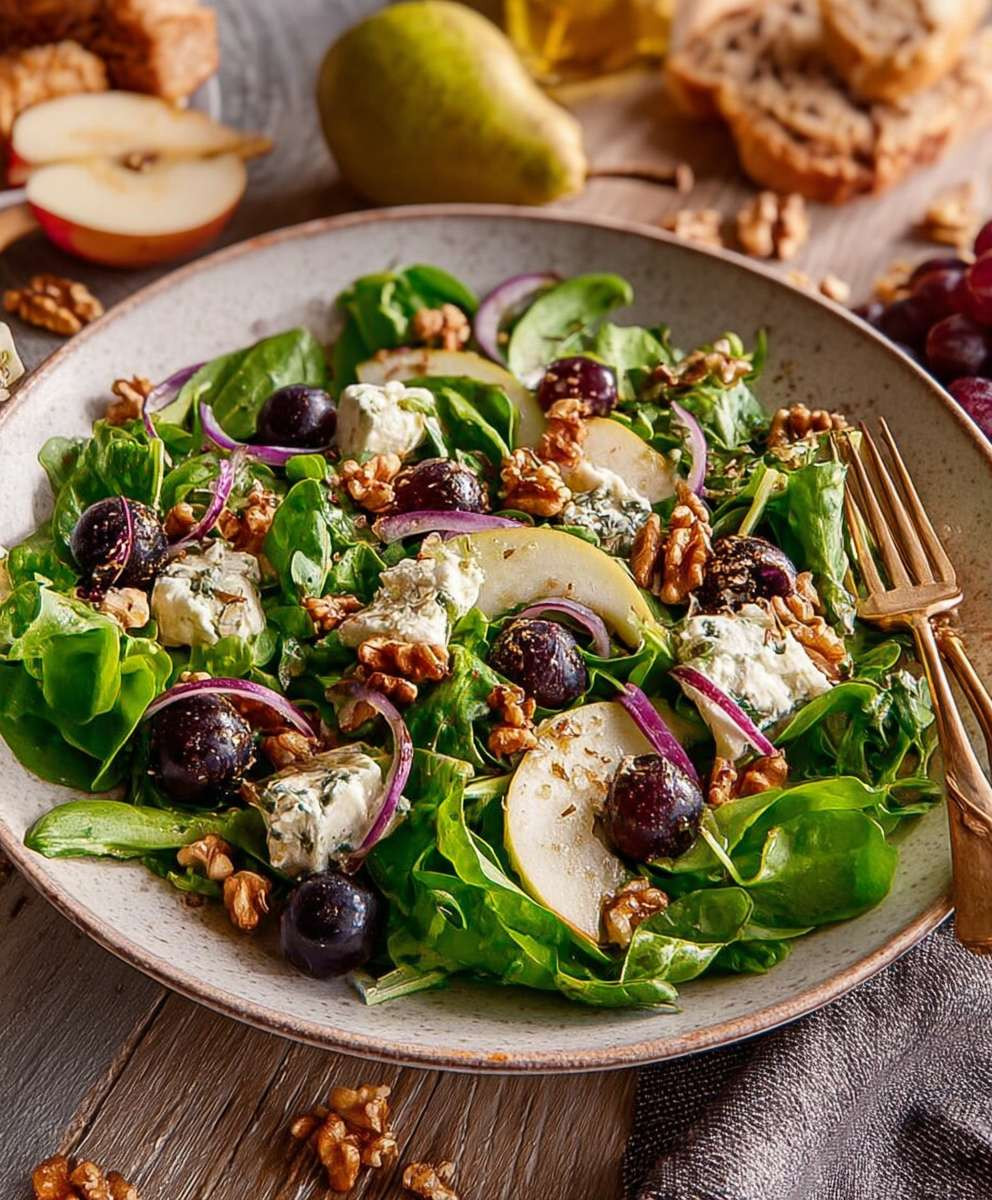 Herbstsalat mit Birnen und Nüssen