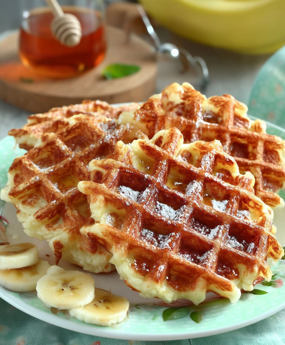 Quark Bananen Waffeln