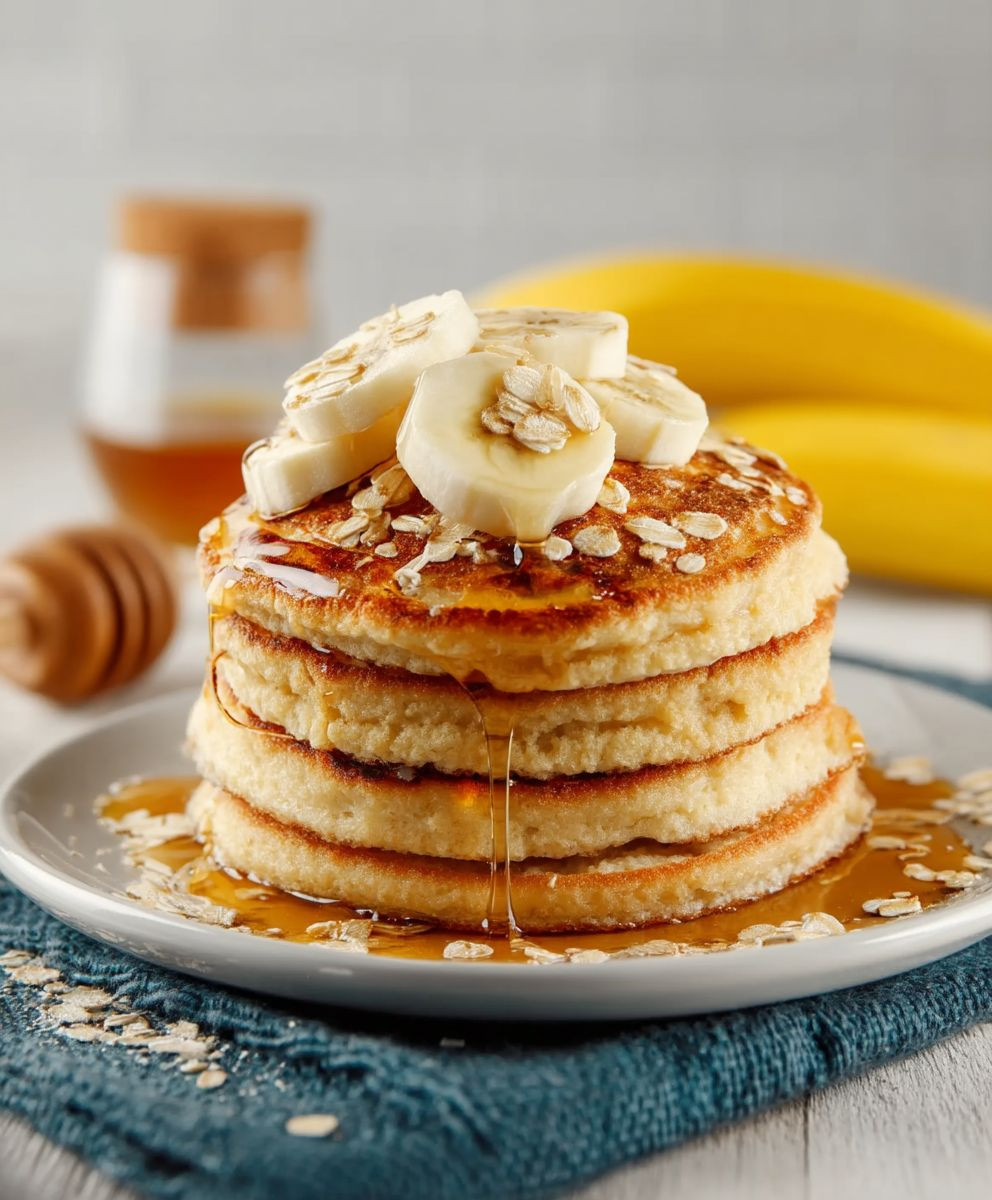 Bananen Haferflocken Pancakes