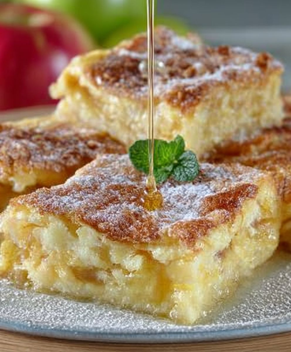Apfelpudding Schnitten backen