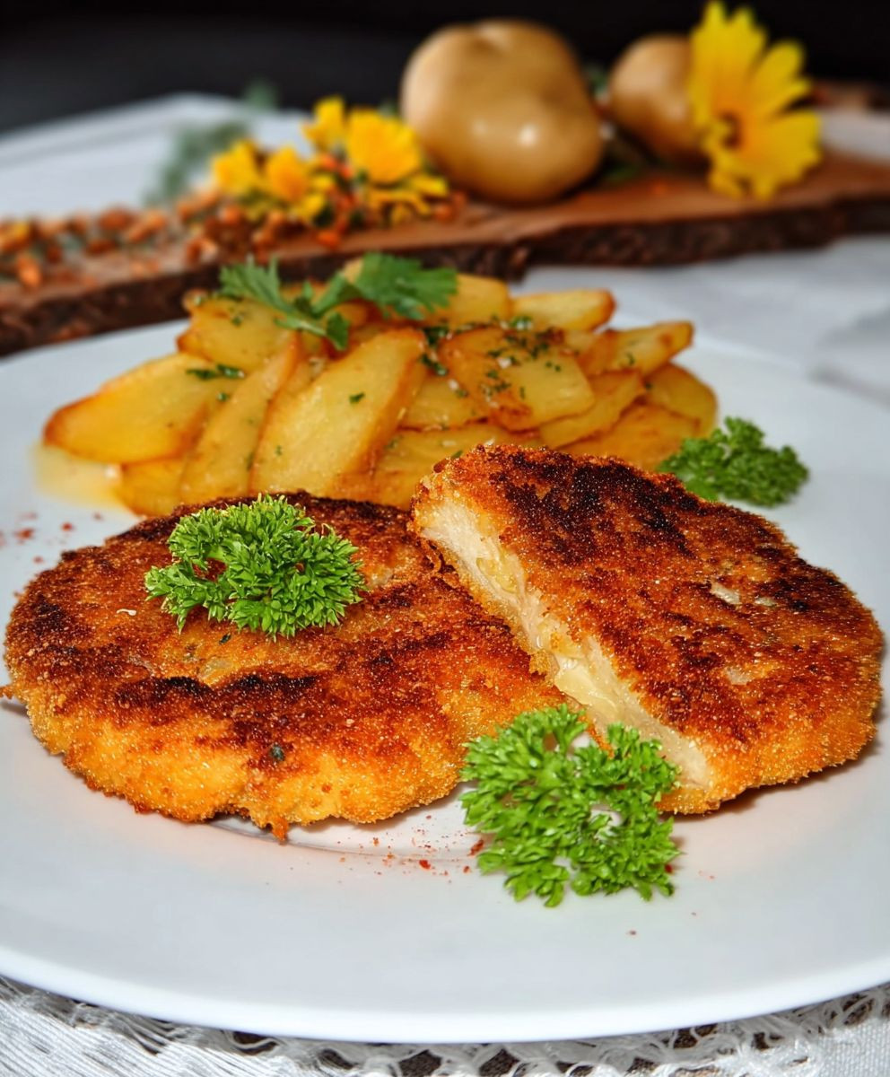 Kohlrabi Schnitzel mit Parmesan