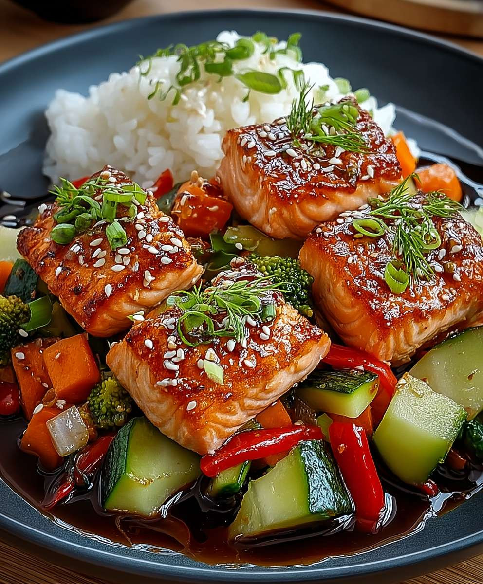 Teriyaki Lachs mit Gemüse