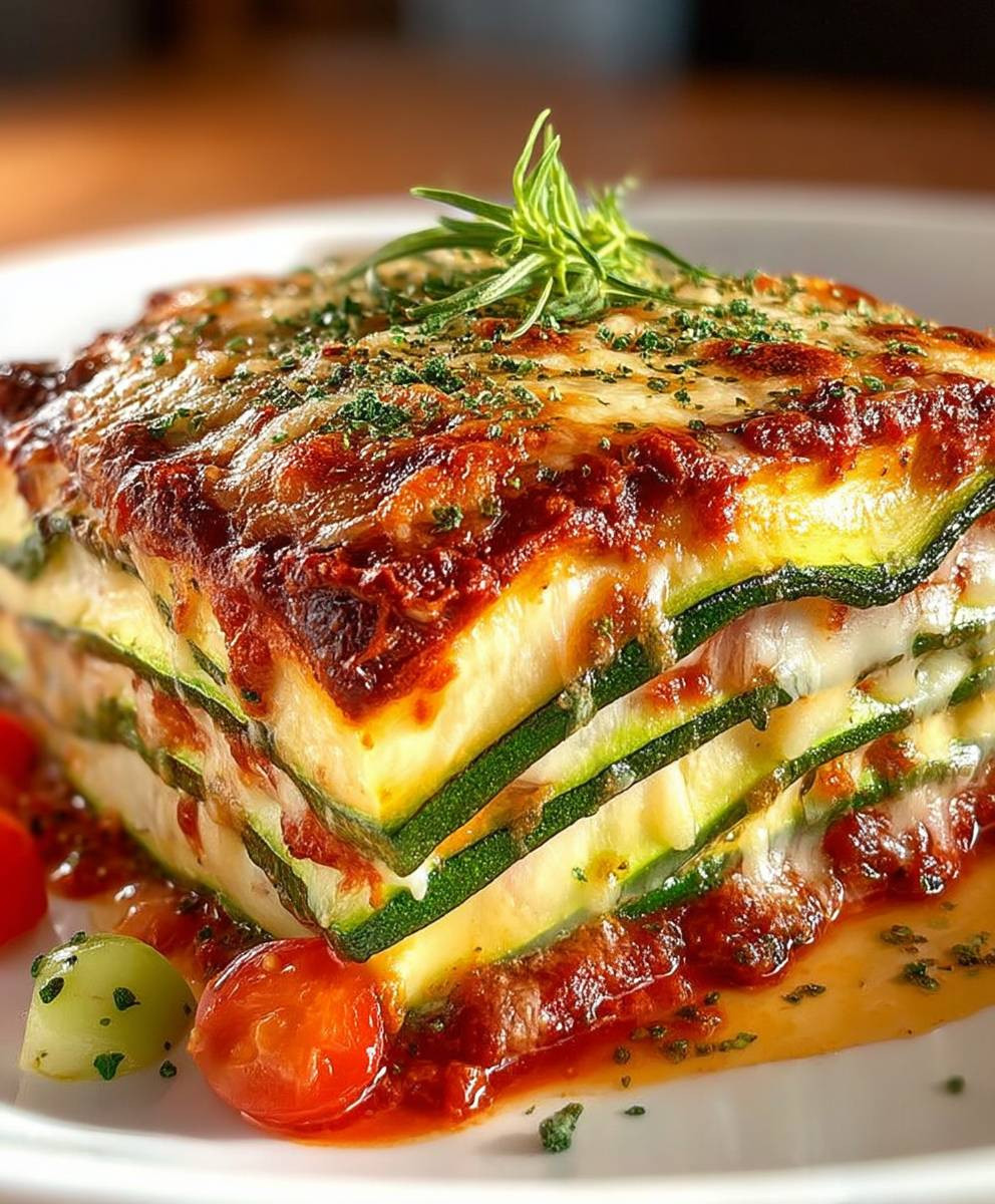 Zucchini Lasagne ohne Fleisch