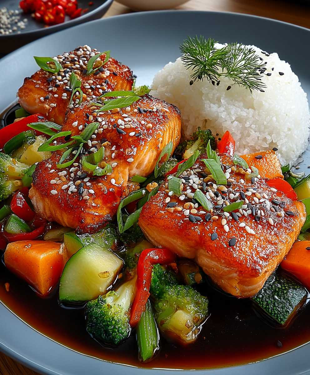 Teriyaki Lachs mit Gemüse