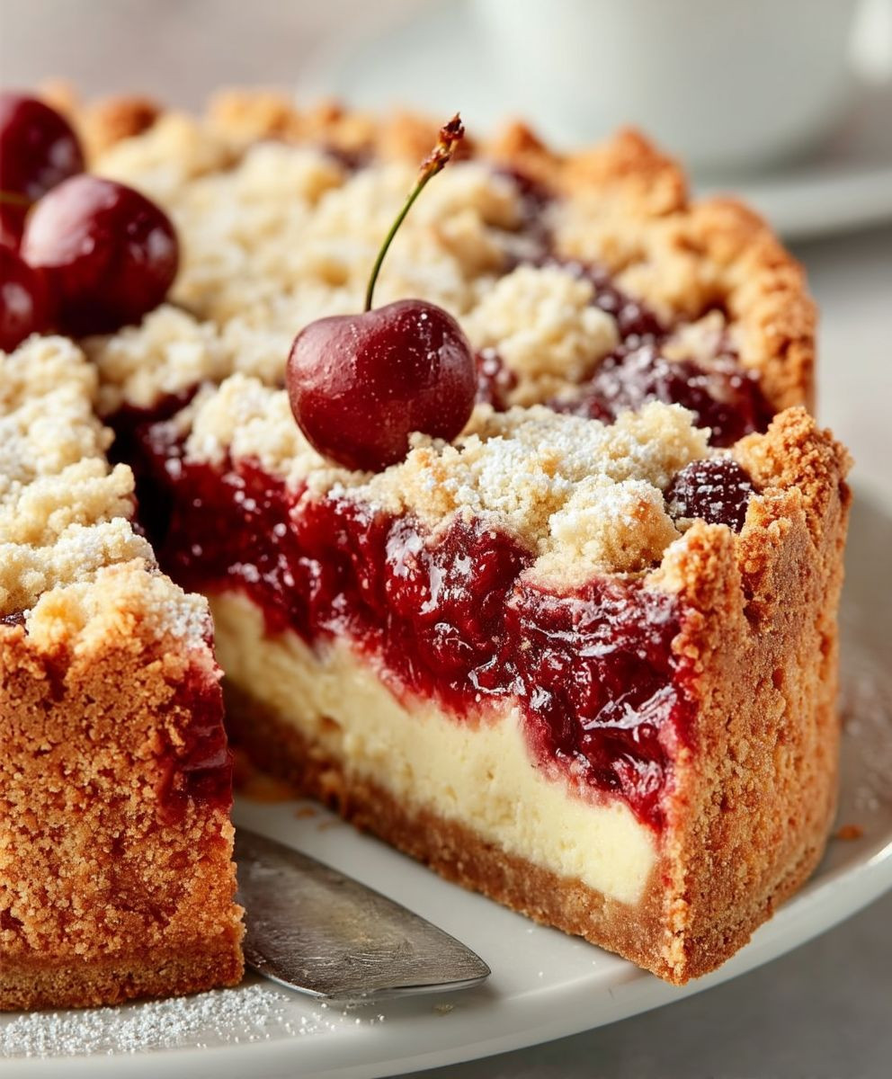 Kirschkuchen Streusel backen