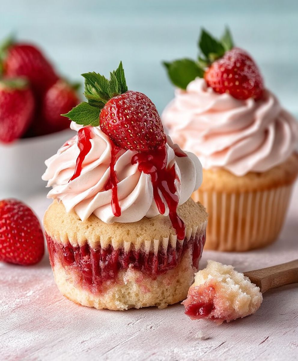 Erdbeer Cupcakes backen