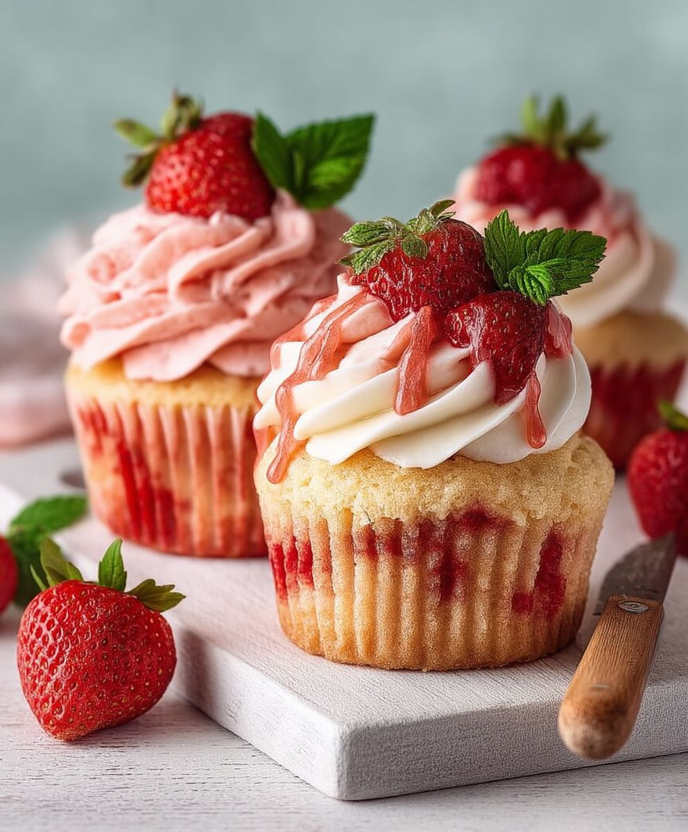 Erdbeer Cupcakes backen