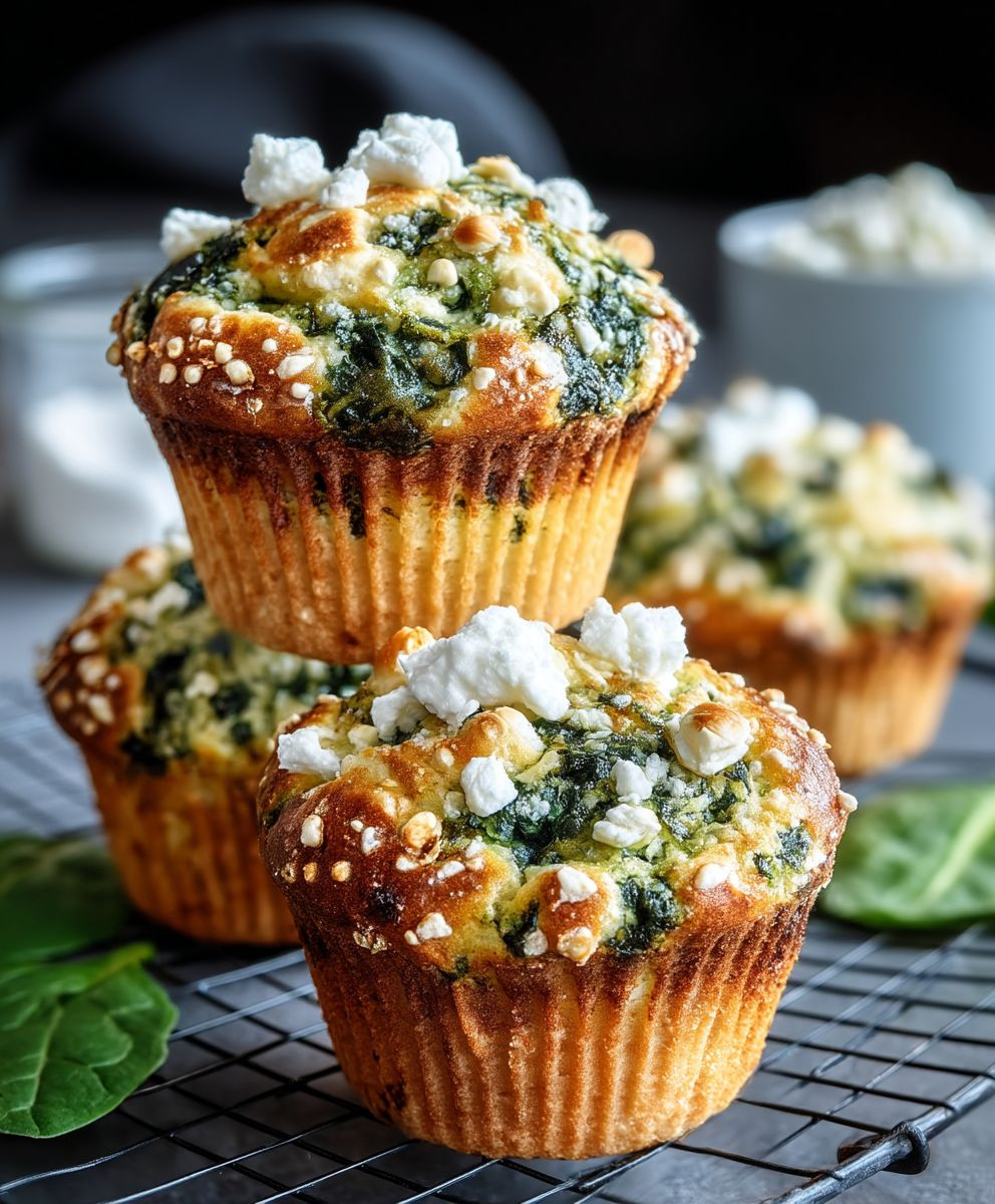Spinat Feta Muffins Käse Crunch