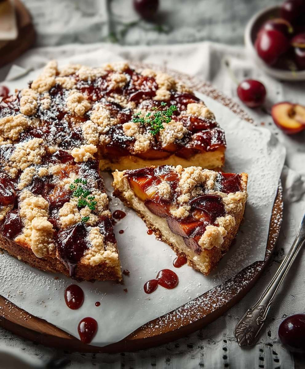 Zwetschgenkuchen Rührteig Streusel