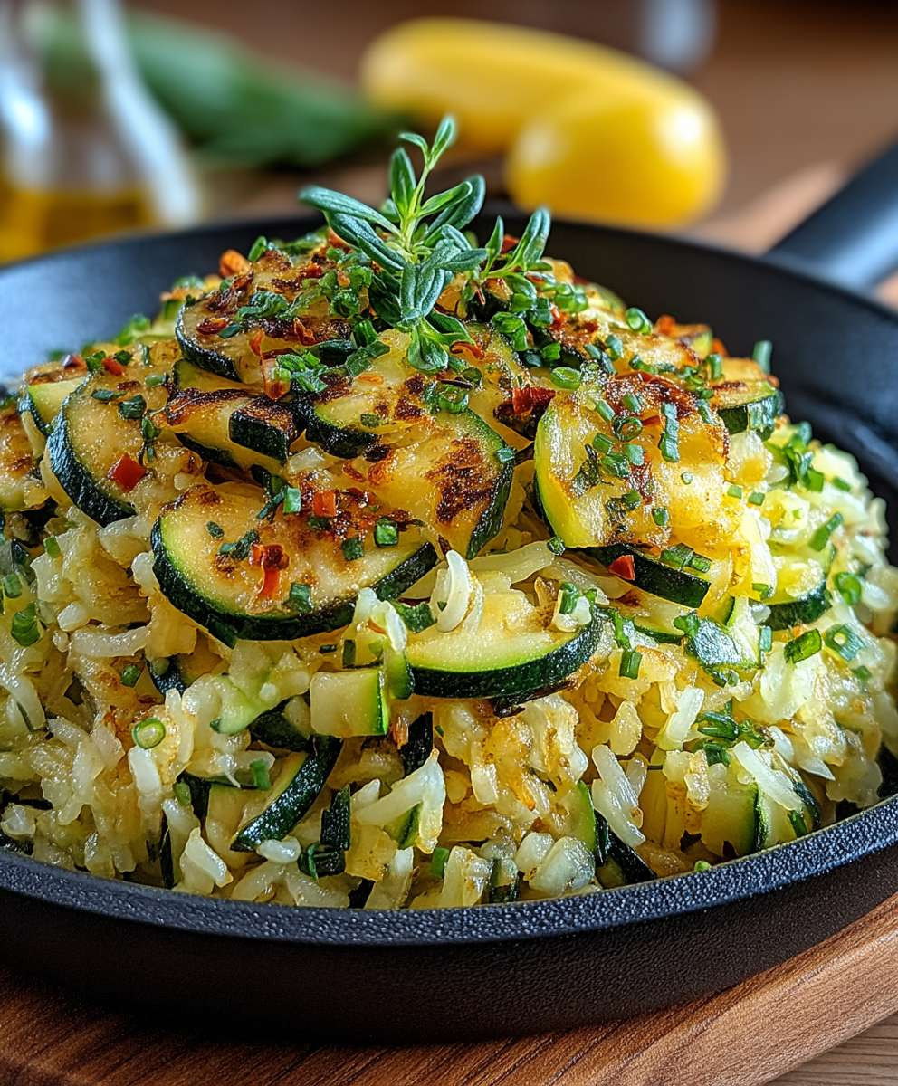 Zucchini Reis Pfanne einfach