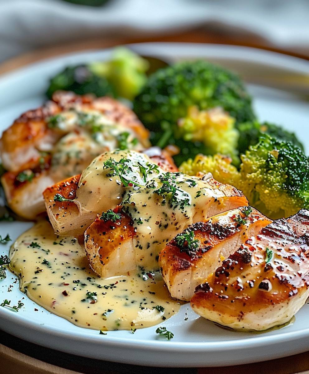 Hähnchen Brokkoli cremige Sauce