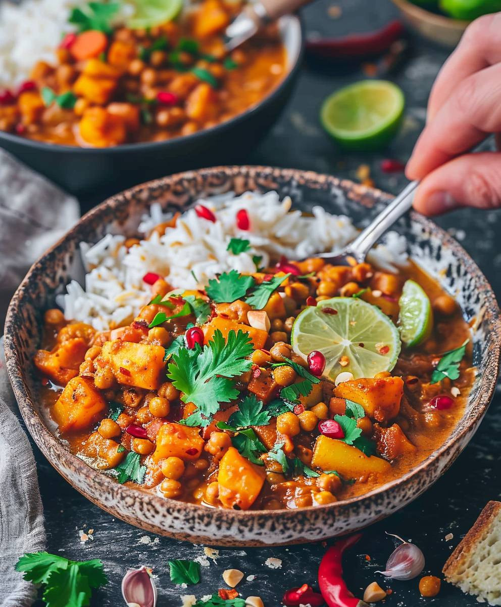 Kürbis Linsen Curry Vegan