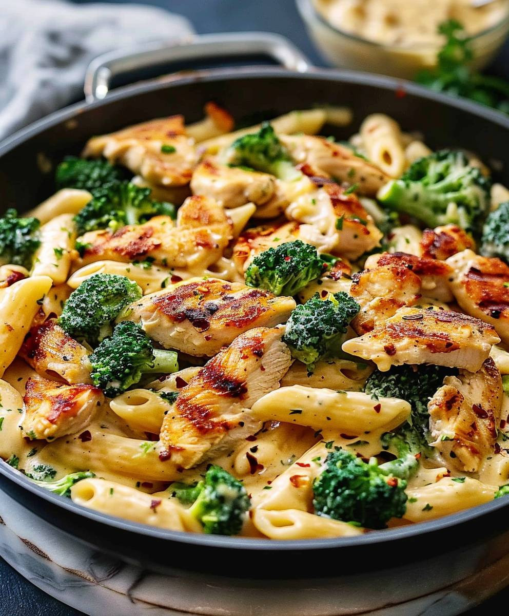 Käse Hähnchen Brokkoli Pasta