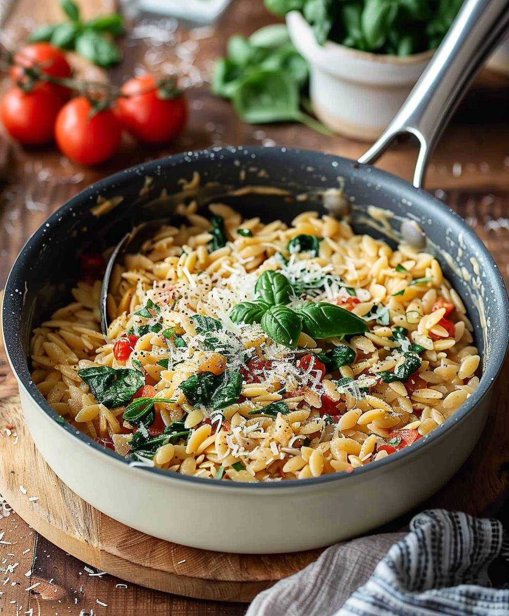 Cremiges Orzotto mit Babyspinat
