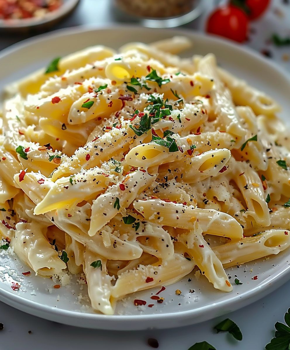 Cremige Knoblauch Pasta