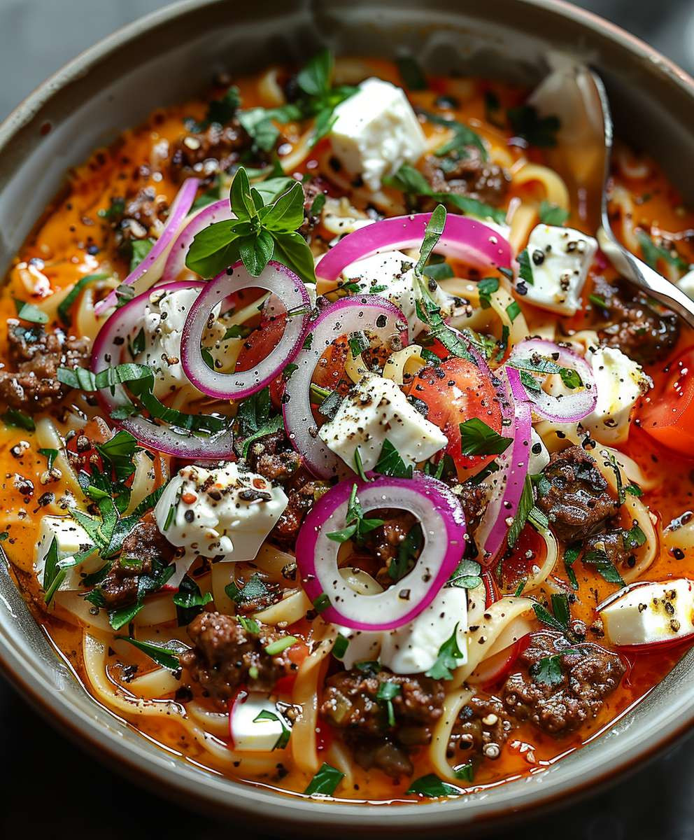 Griechische Kritharaki Pfanne