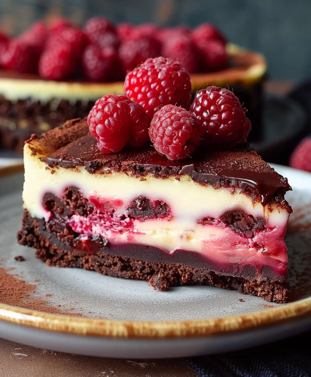 Himbeer Brownie Cheesecake