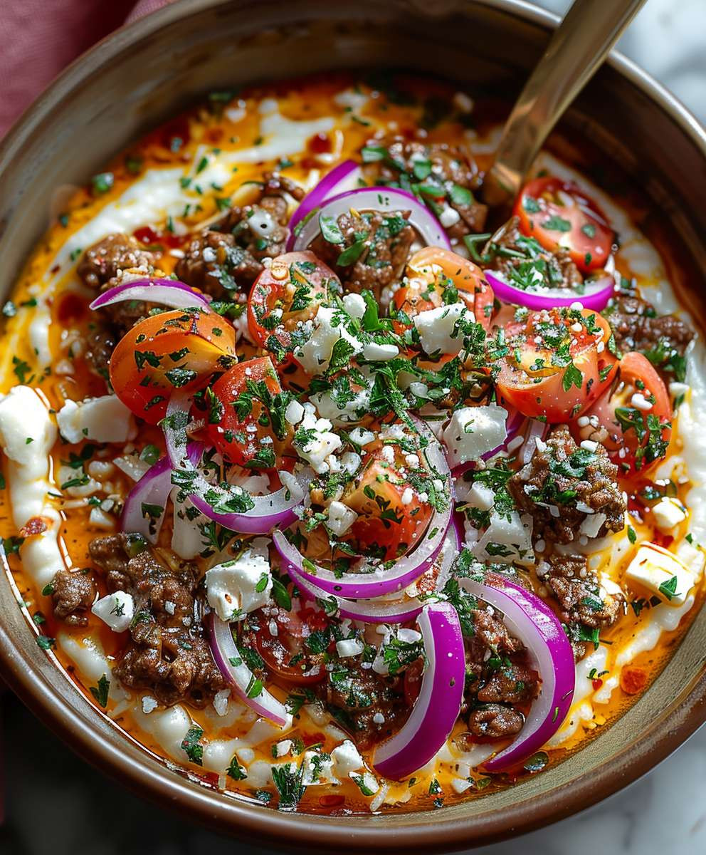 Griechische Kritharaki Pfanne