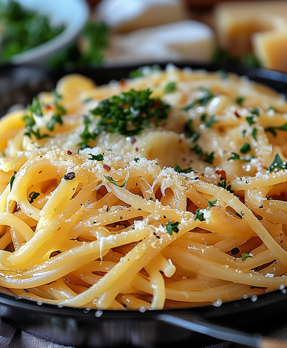 Knoblauch Käse Pasta