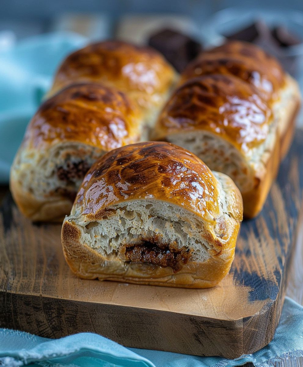 Schoko Brötchen backen Frühstück