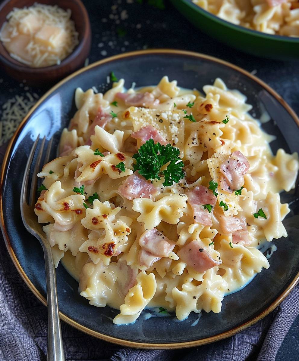 Schinken Käse Nudeln One Pot