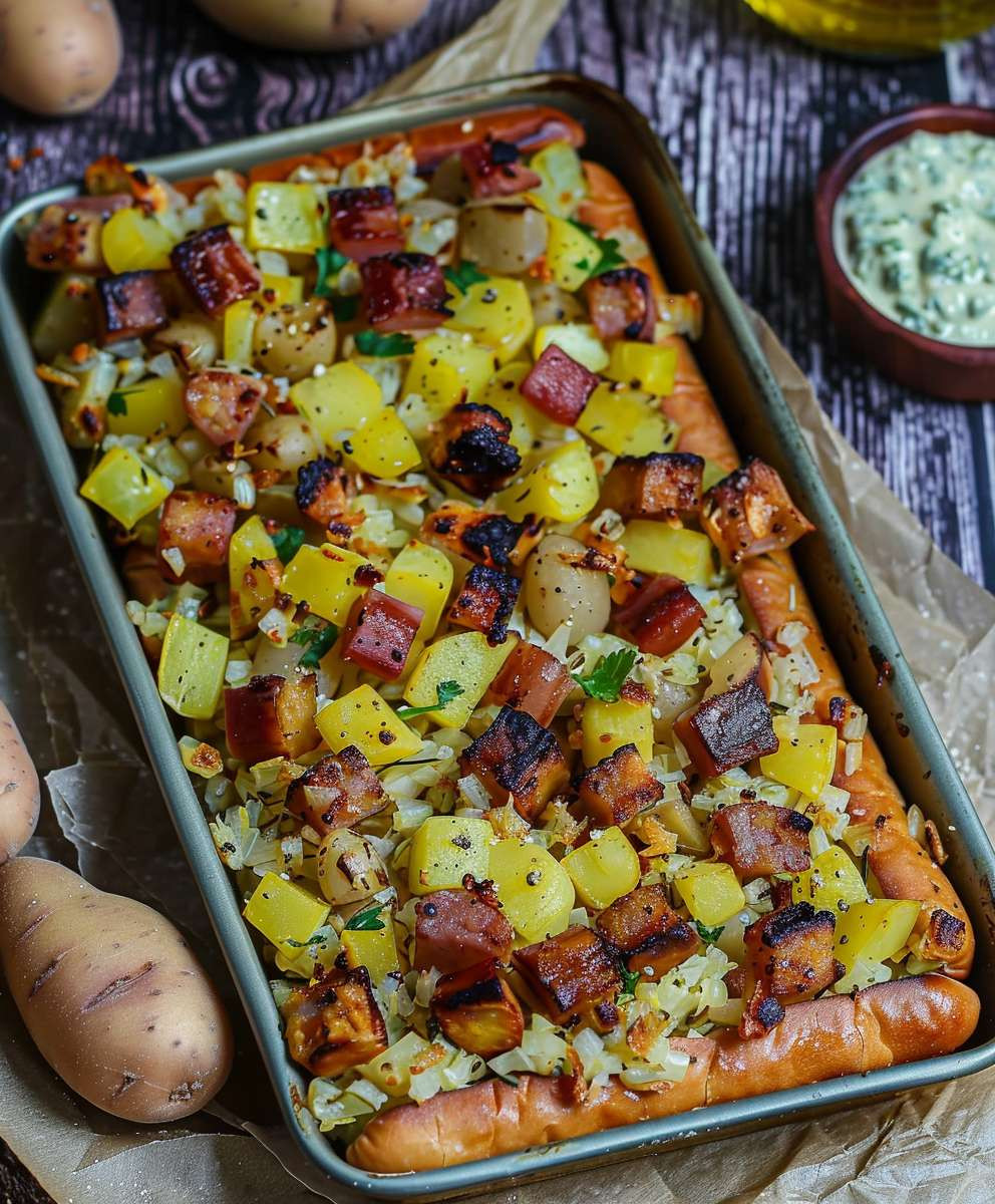 Hot Dog Kartoffel Blech
