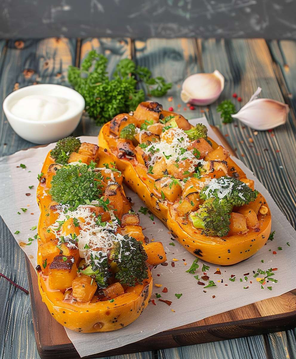 Gefüllter Kürbis vegetarisch Ofen