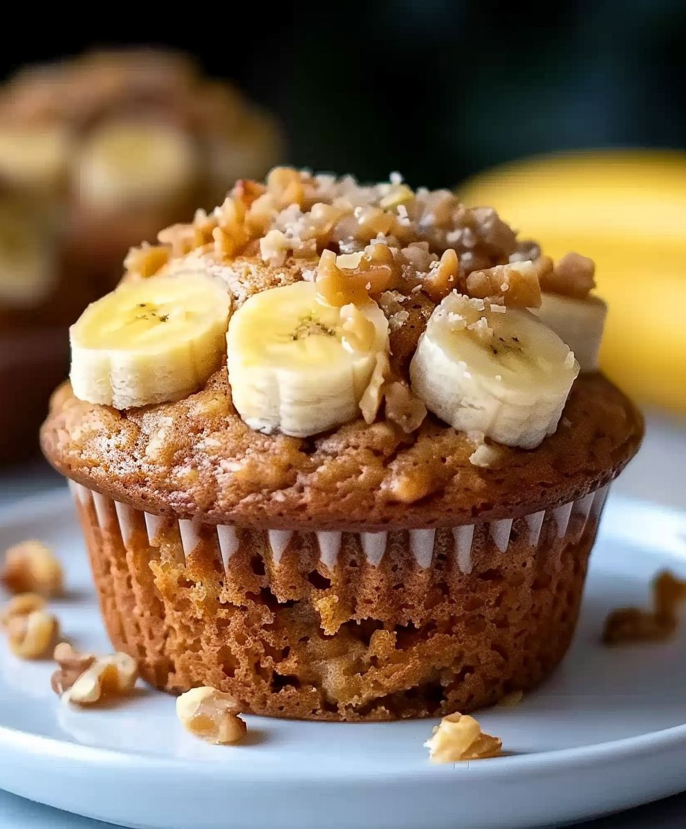 Gesunde Bananen Haferflocken Muffins