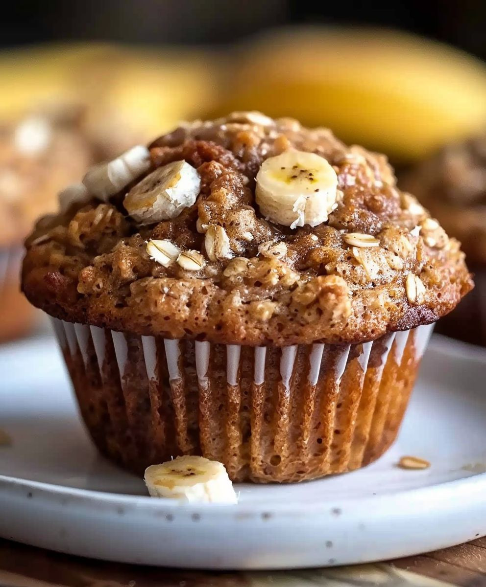 Gesunde Bananen Haferflocken Muffins