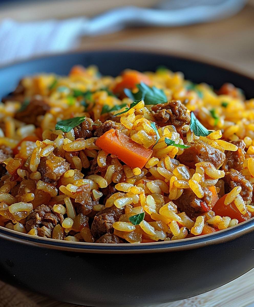 Curryreis mit Hackfleisch