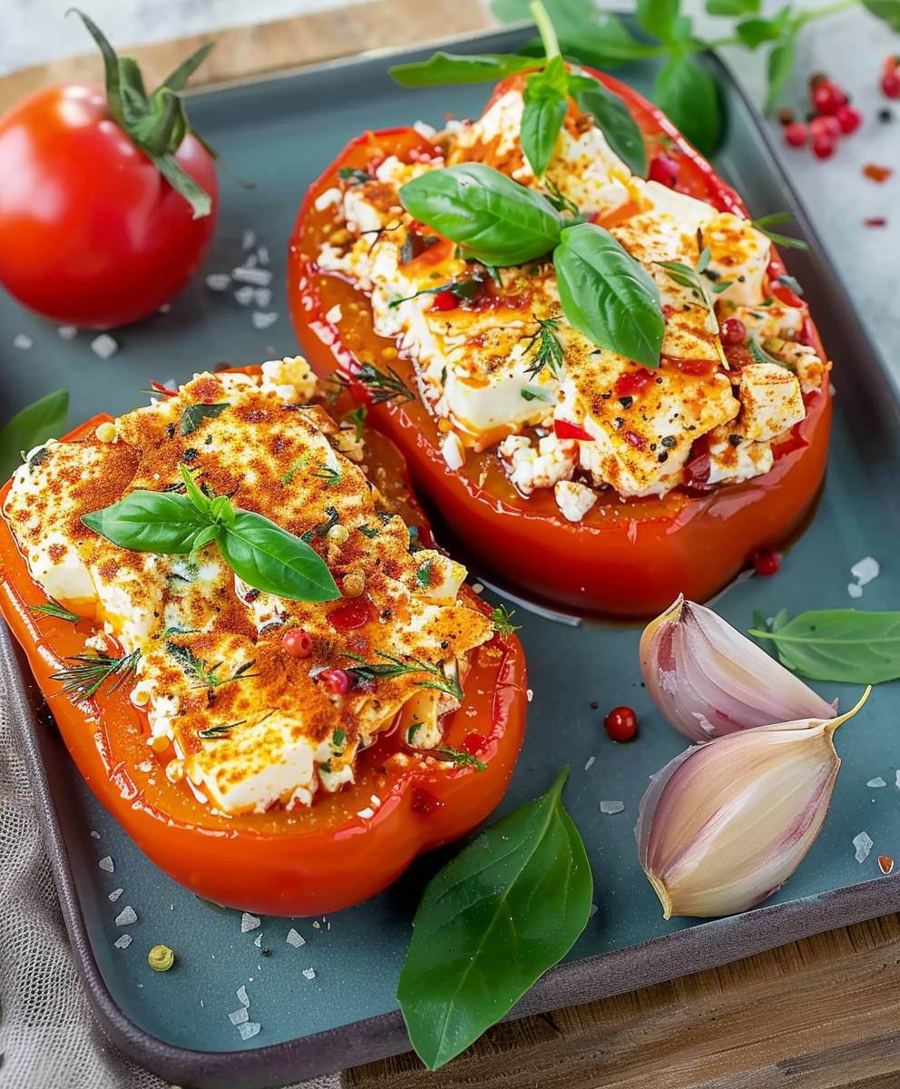 Gefüllte Paprika Reis Feta