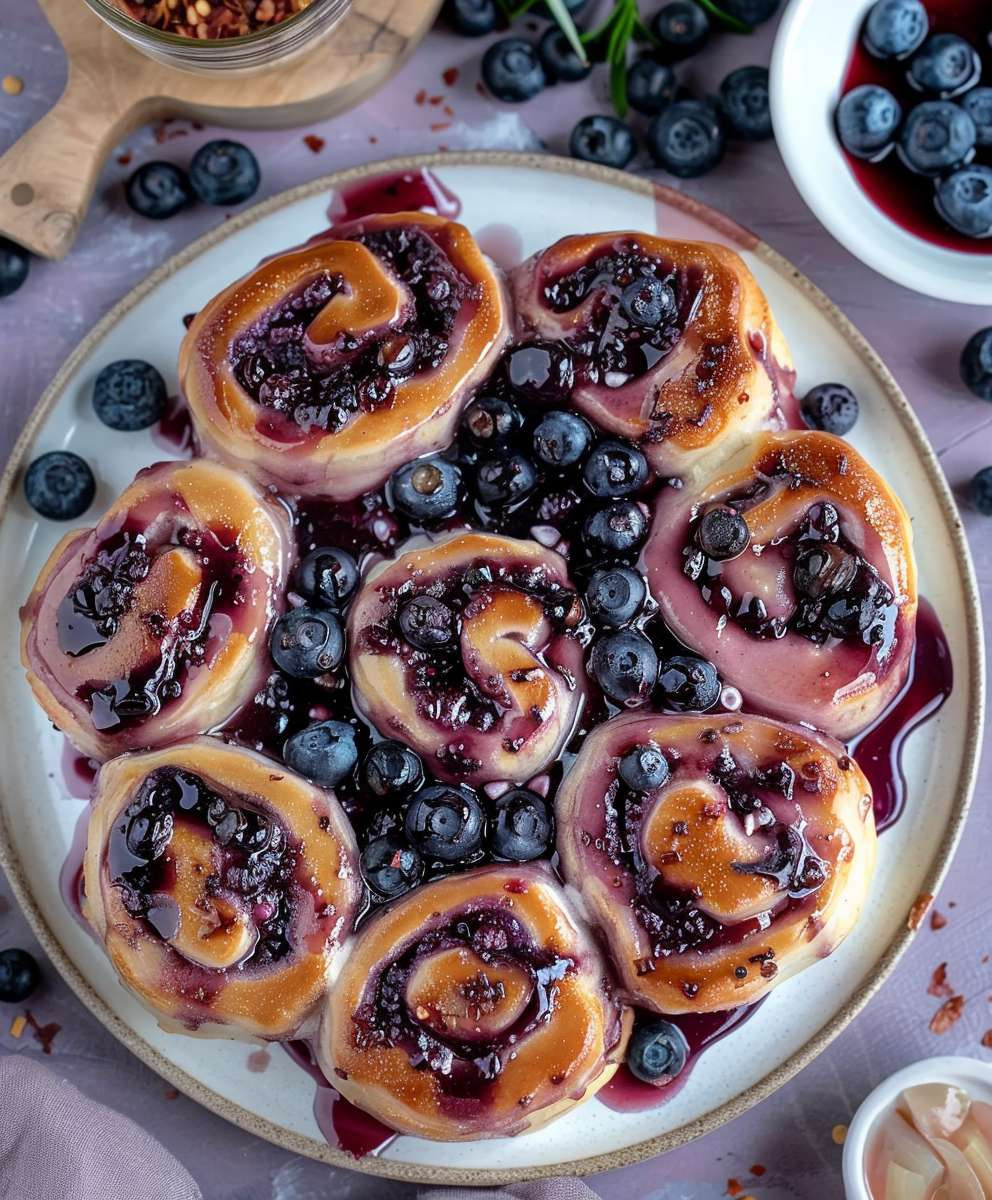 Blaubeer Schnecken backen