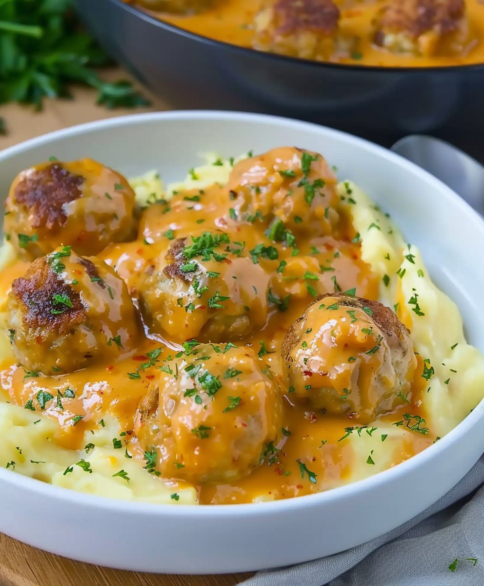 Hackbällchen cremige Sauce