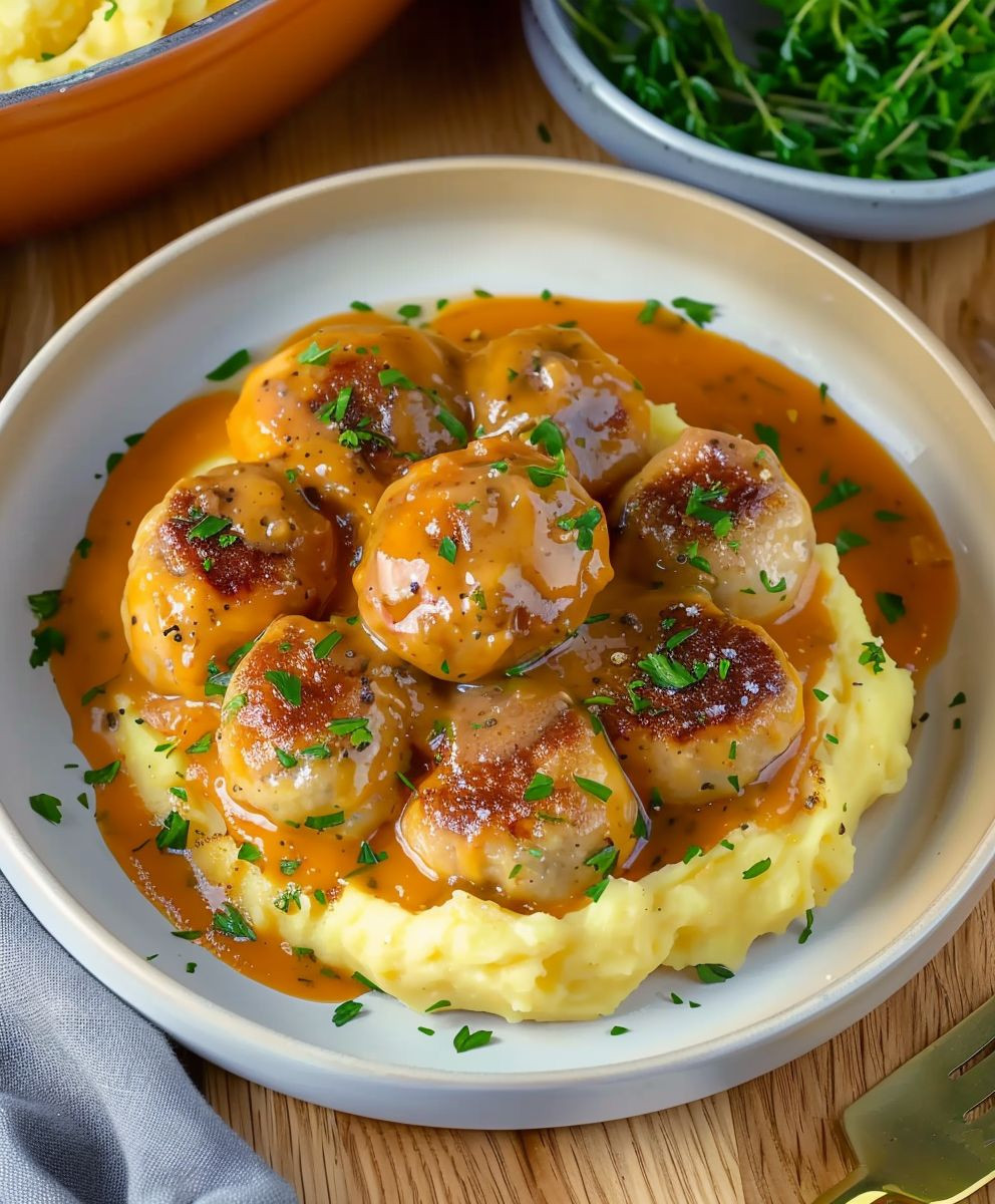 Hackbällchen cremige Sauce