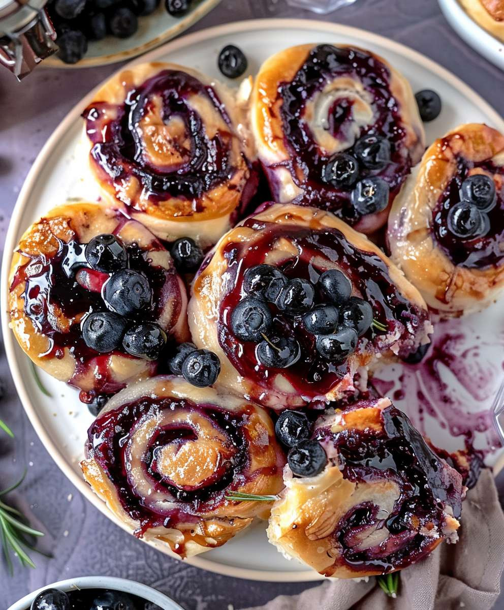 Blaubeer Schnecken backen