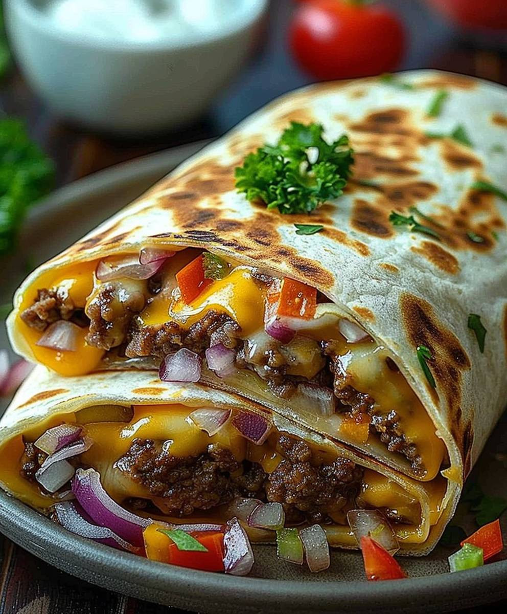 Cheeseburger Wraps Familie