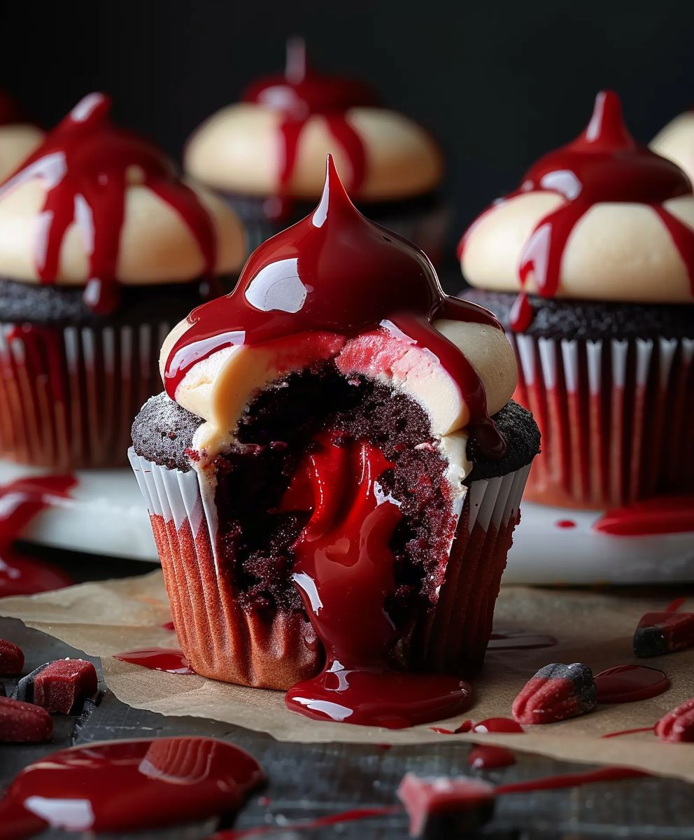 Halloween Vampire Cupcakes