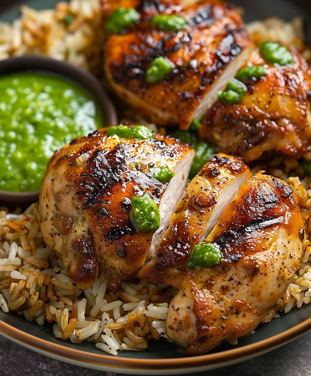 Delikates Peruanisches Hähnchen & Reis: Grüne Soße Genuss